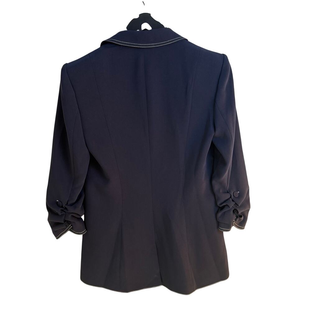 CINQ A SEPT Navy Crepe Khloe Blazer - Picture 9 of 13